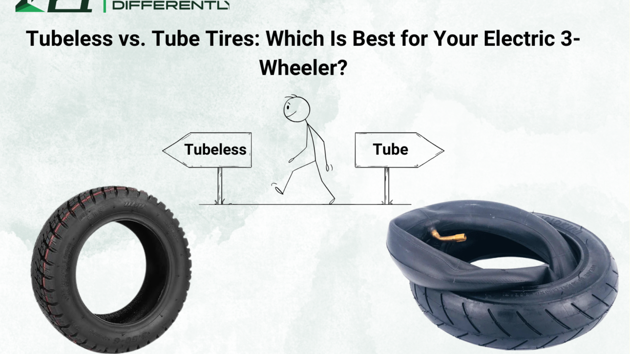 Comparing tubeless and tube tires for electric 3-wheelers to determine the best option for performance and durability.