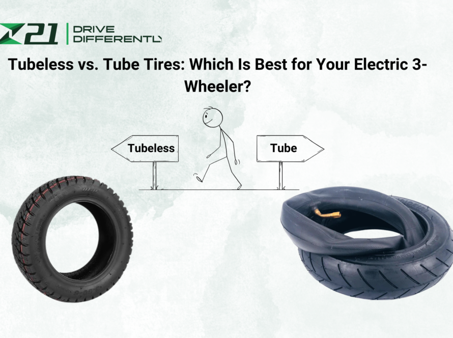 Comparing tubeless and tube tires for electric 3-wheelers to determine the best option for performance and durability.